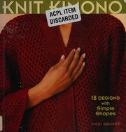 Knit Kimono 18 Designs With Simple Shapes Square Vicki 1954