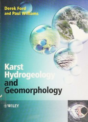 Karst Hydrogeology And Geomorphology Rev Ed Ford Derek Derek C
