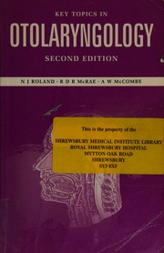 Key Topics In Otolaryngology And Head And Neck Surgery 2nd Ed Roland