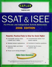 Ssat Isee For Private And Independent School Admissions Rev Edition Cohen