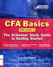 Cfa Basics The Schweser Study Guide To Getting Started Kuhlman