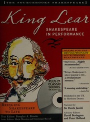 King Lear Shakespeare William 15641616 Brooks Douglas A Bevington