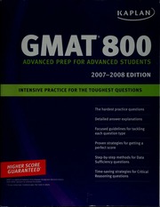 Kaplan Gmat 800 20072008 Ed Goodman Eric