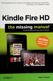 Kindle Fire Hd The Missing Manual 2nd Ed Meyers Peter 1968