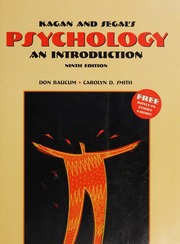 Kagan Segals Psychology An Introduction Kagan Jerome Segal