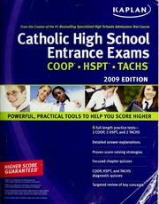 Catholic High School Entrance Exams Coop Hspt Tachs Kaplan Publishing