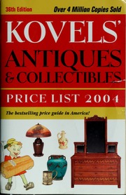 Kovels Antiques Collectibles Price List For The 2004 Market Illustrated 36th Ed Kovel