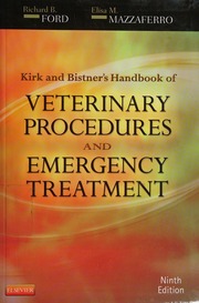 Kirk And Bistners Handbook Of Veterinary Procedures And Emergency Treatment 9th Ed Ford