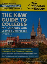 The K W Guide To Colleges For Students With Learning Differences Kravets