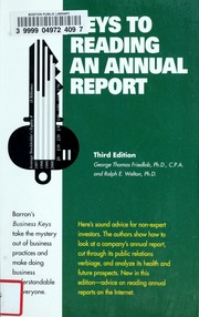 Keys To Reading An Annual Report 3rd Ed G Thomas Friedlob