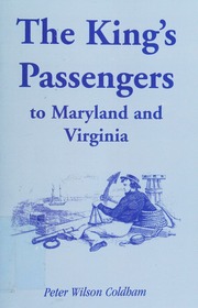 The Kings Passengers To Maryland And Virginia Coldham Peter Wilson