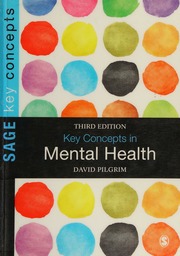 Key Concepts In Mental Health Pilgrim David 1950
