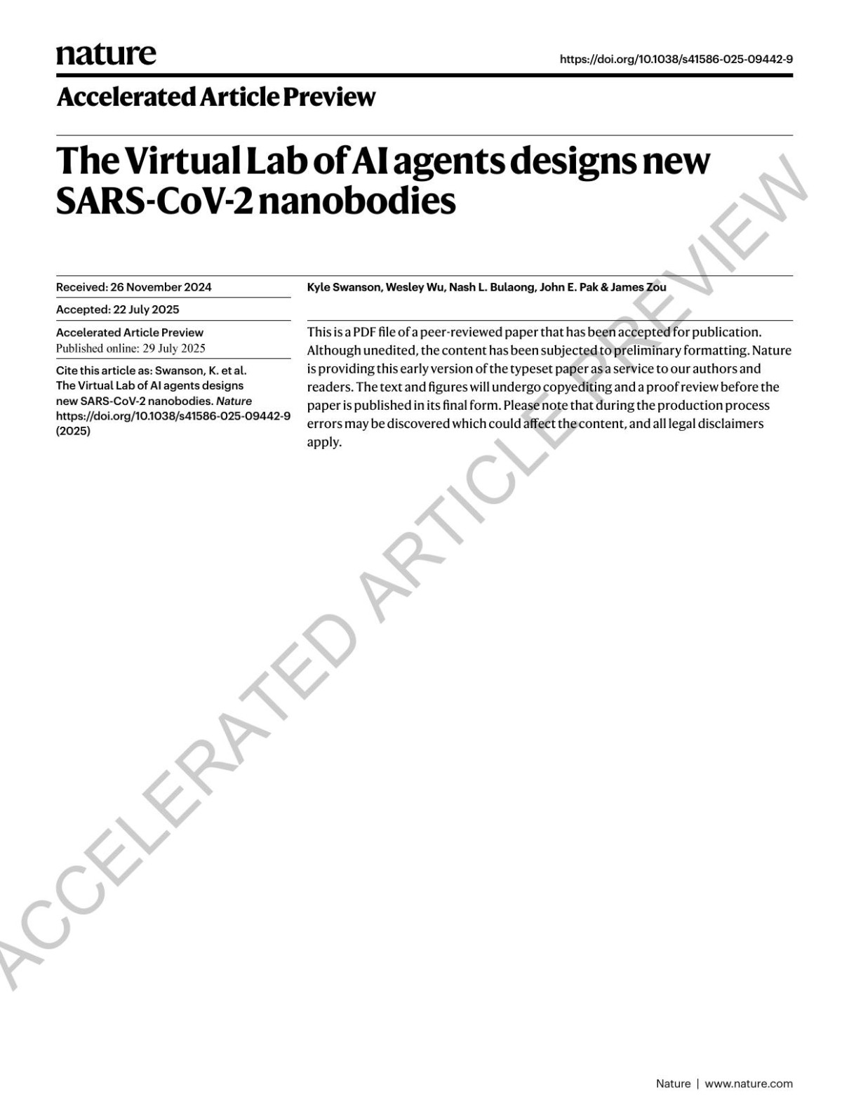 The Virtual Lab Of Ai Agents Designs New Sarscov2 Nanobodies Kyle Swanson