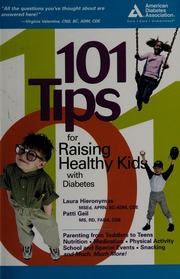 101 Tips For Raising Healthy Kids With Diabetes 1 Edition Hieronymus