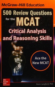 500 Review Questions For The Mcat Critical Analysis And Reasoning Skills Langford
