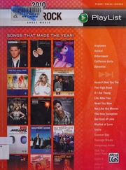 2010 Pop Rock Sheet Music Songs That Made The Year Unknown