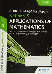 2018 Sqa Specimen And Past Papers With Answers National 5 Applications Of Mathematics Scottish Qualifications Authority