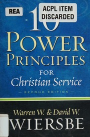 10 Power Principles For Christian Service 2nd Ed Wiersbe