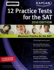 12 Practice Tests For The Sat 2010 Ed Kaplan Test Prep And Admissions