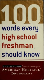 100 Words Every High School Freshman Should Know Houghton Mifflin
