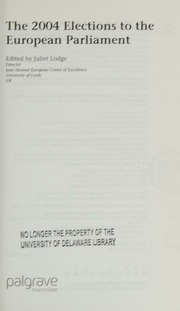 The 2004 Elections To The European Parliament Lodge Juliet