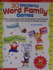 30 Wonderful Word Family Games Novelli Joan Scholastic Professional Books