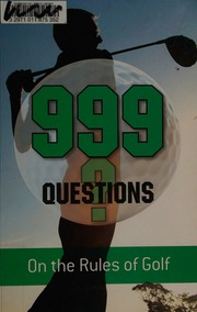 999 Questions On The Rules Of Golf Rhodes Barry