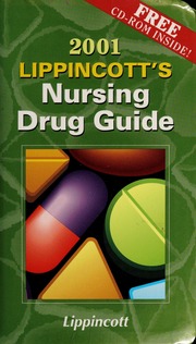 2001 Lippincotts Nursing Drug Guide None Bkcdrom Edition Karch
