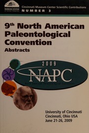 9th North American Paleontological Convention Abstracts University Of Cincinnati Cincinnati Ohio Usa June 2126 2009 North American Paleontological Convention 9th 2009 Cincinnati