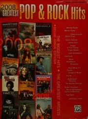 2008 Greatest Pop Rock Hits Piano Vocal Chords Unknown