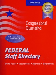 2006 Winter Federal Staff Directory The Executive Branch Of The Us Government White House Departments Agencies Biographies Perry