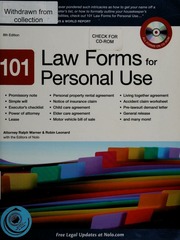 101 Law Forms For Personal Use 8th Ed Warner Ralph Ralph Jake