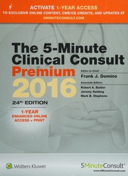 The 5minute Clinical Consult Standard 2016 Domino Frank J Editor Baldor