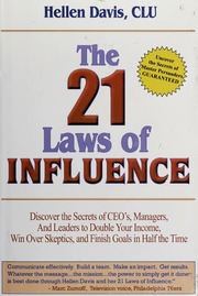 The 21 Laws Of Influence 1 Edition Davis Hellen Hellen Davis