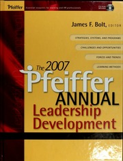 The 2007 Pfeiffer Annual Leadership Development Harcdr Edition Bolt