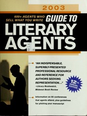 2003 Guide To Literary Agents 600 Agents Who Sell What You Write Rev Ed Edition Vater