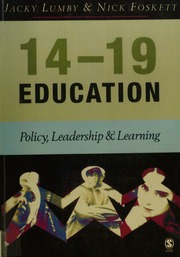 1419 Education Policy Leadership And Learning Lumby Jacky