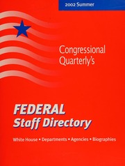 2002 The Executive Branch Of The Us Government White House Departments Agencies Biographies Editor Tony Mellor 39th Edition Unknown