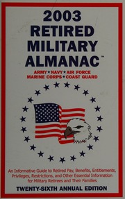 2003 Retired Military Almanac 26 Edition Hunter Ronald S Pub Gordon