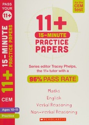 11 15minute Practice Papers For The Cem Test Ages 1011 Tracey Phelps