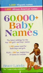 60000 Baby Names Bruce Lansky