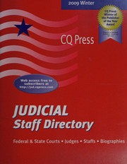 2009 Winter Judicial Staff Directory The Judical Branch Of The Us Government Congessional Quarterly