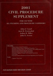 2001 Civil Procedure Supplement Cound John J