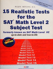 15 Realistic Tests For The Sat Math Level 2 Subjects Test 3 Wkb Rev Edition Meylani