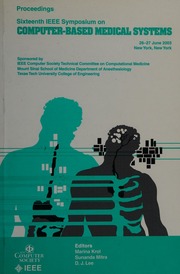 16th Ieee Symposium On Computerbased Medical Systems Ieee Computer Society Staff