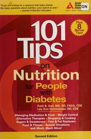 101 Tips On Nutrition For People With Diabetes None 1 Edition Geil