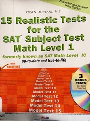 15 Realistic Tests For The Sat Subject Test Math Level 1 2 Papcdr Edition Meylani