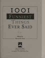 1001 Funniest Things Ever Said Price Steven D