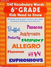240 Vocabulary Words Kids Need To Know 24 Readytoreproduce Packets That Make Vocabulary Building Fun Effective Grade 6 Beech