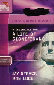 8 Essentials For A Life Of Significance Stg Edition Strack Jay